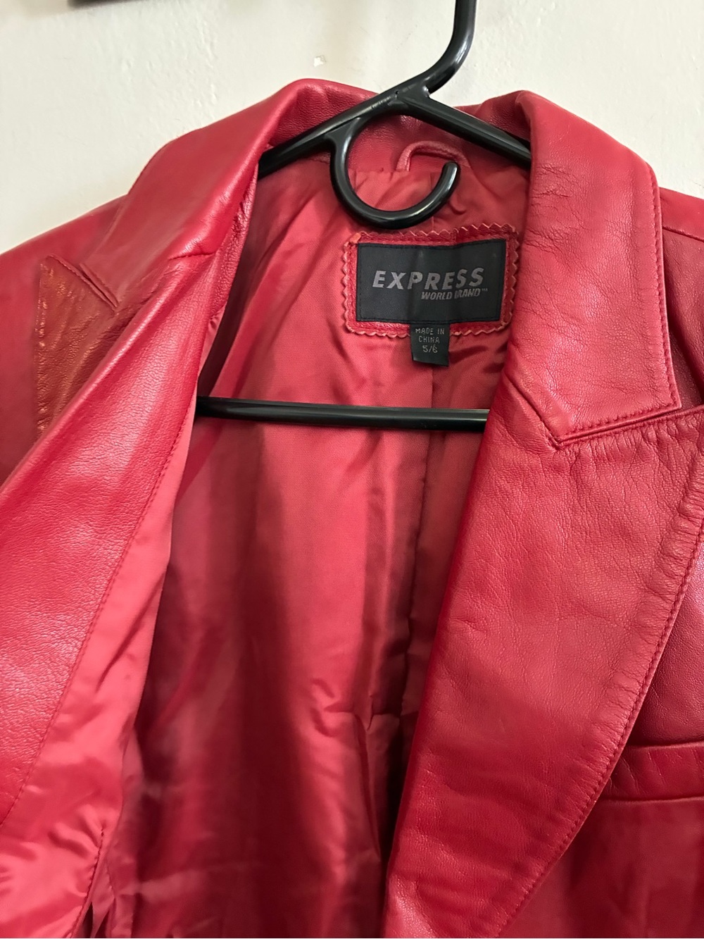 Vintage Express Women’s Red Leather Blazer Jacket - Picture 2 of 5